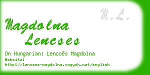 magdolna lencses business card